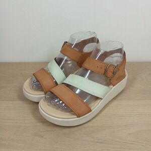 Keen Platform Sandals Women 6.5 Tan Leather Mint Strappy Buckle Comfort Outdoor